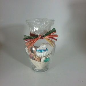 SAND & SHELLS SMALL VASE BOTTLE BAHAMAS 5 1/4 Inch